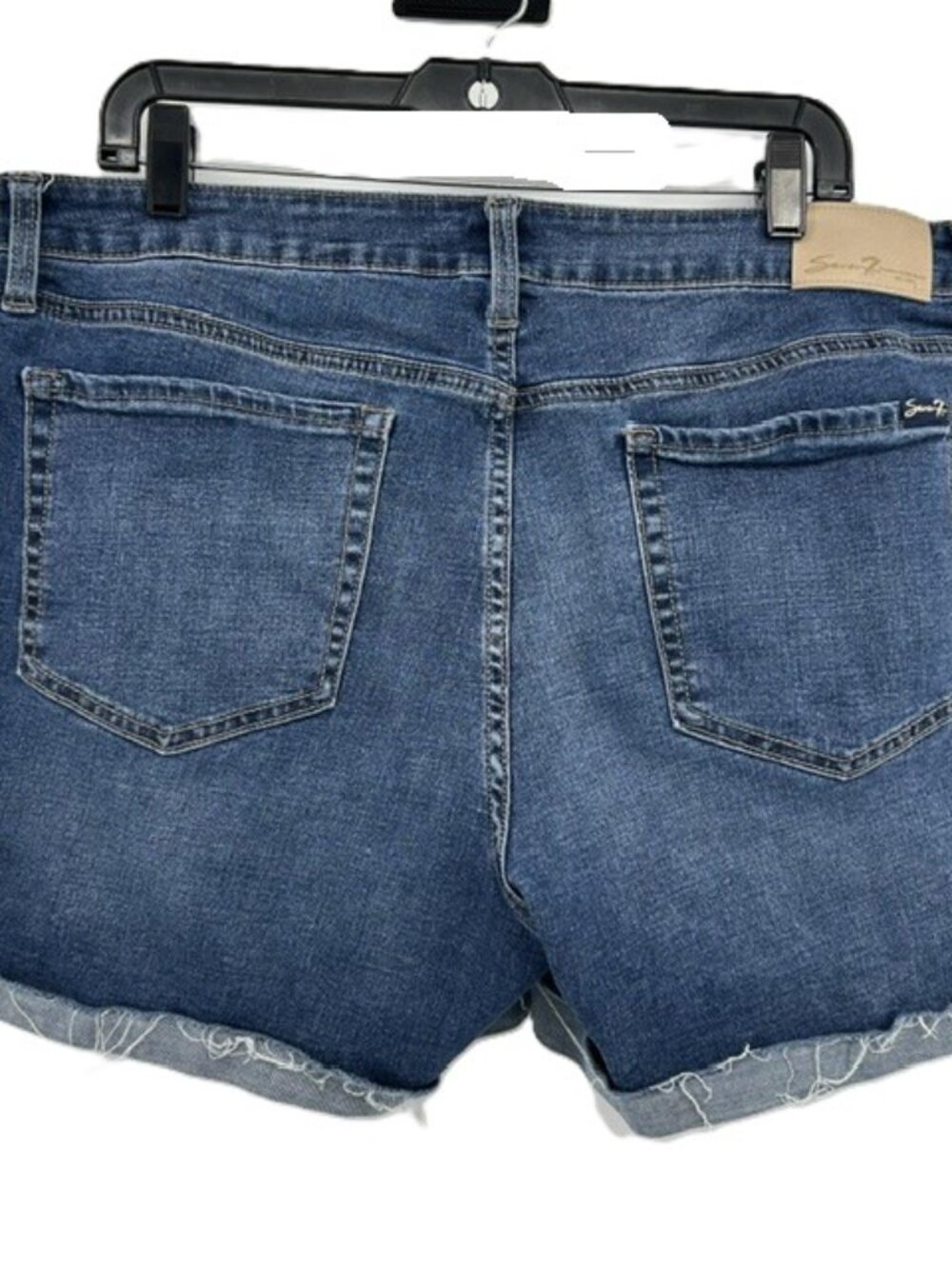 Seven7 Jean Shorts Size 16 Frayed Hem Blue Denim - Picture 2 of 7